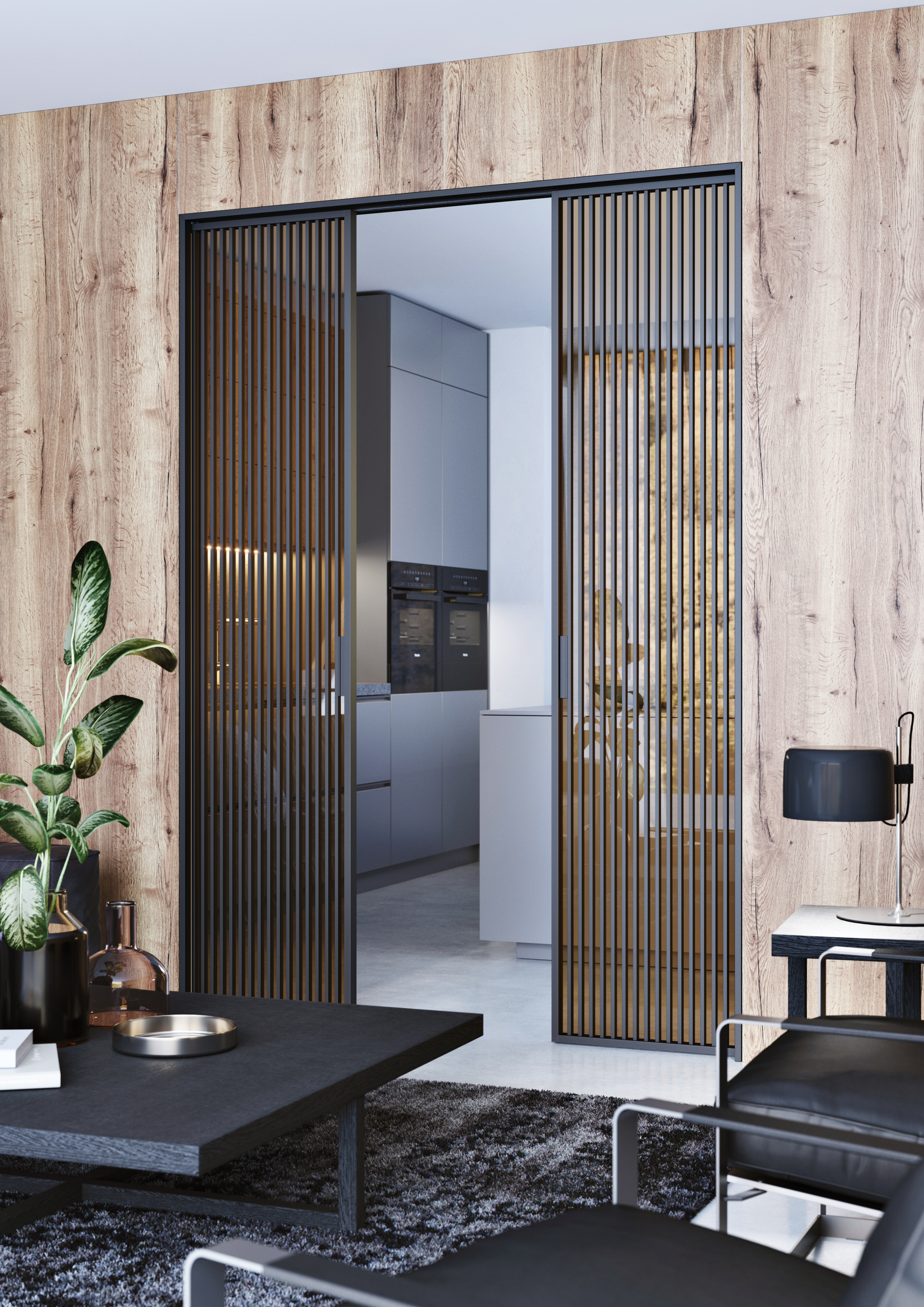 dvere IDEALINE Vertical sklo planibel bronz stavebni pouzdro EMOTIVE KOMFORT foto zdroj JAP FUTURE
