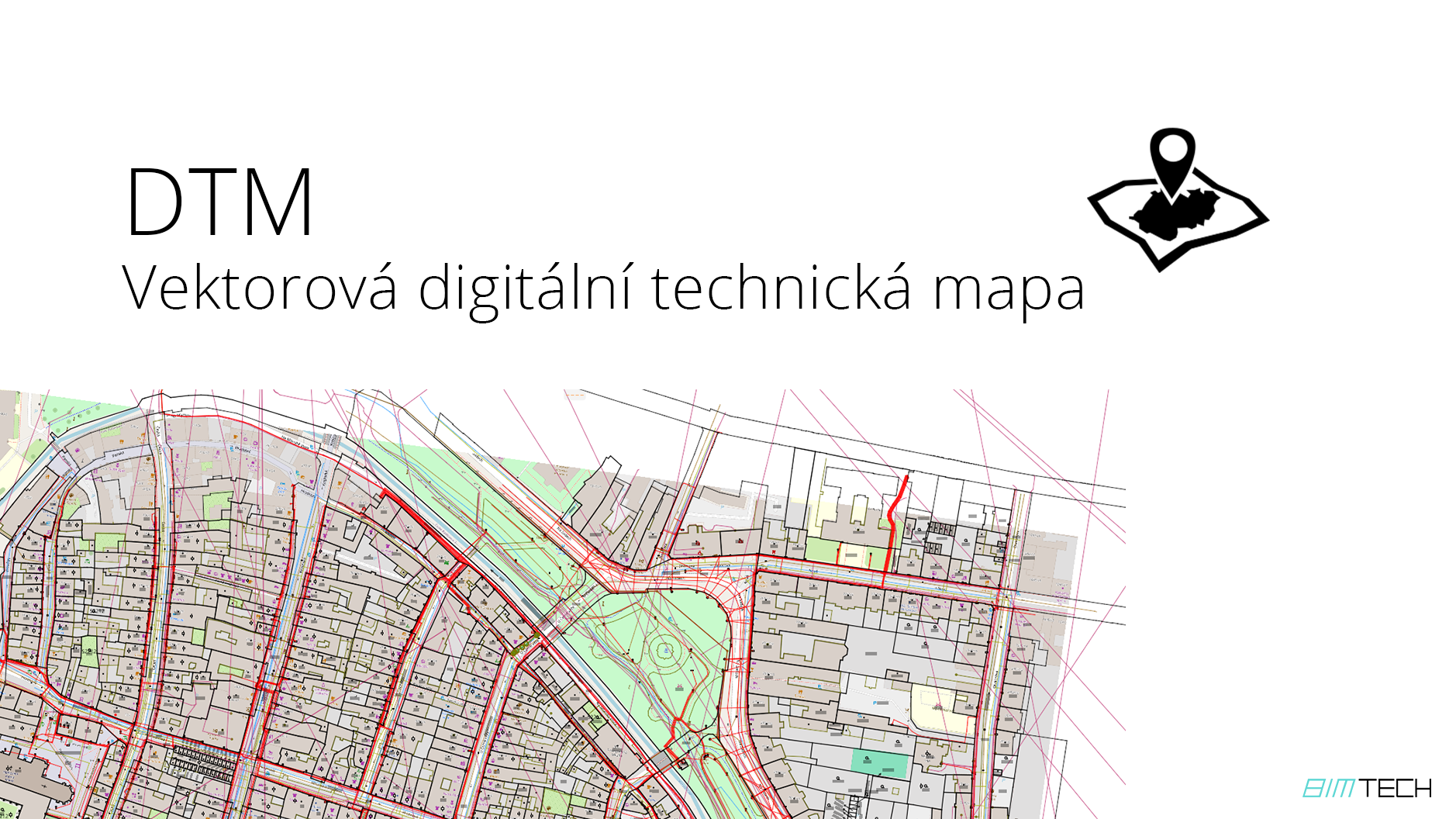 Mapy technické infrastruktury DTM v BIMTech Tools - ADMD