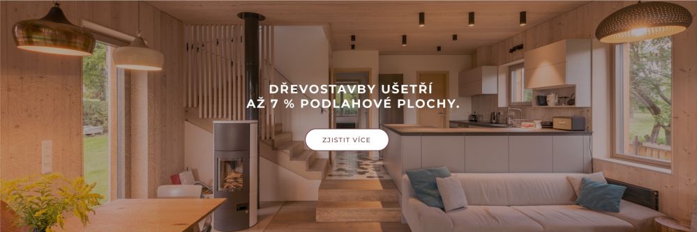 Dřevostavba ušetří 7 % podlahové plochy